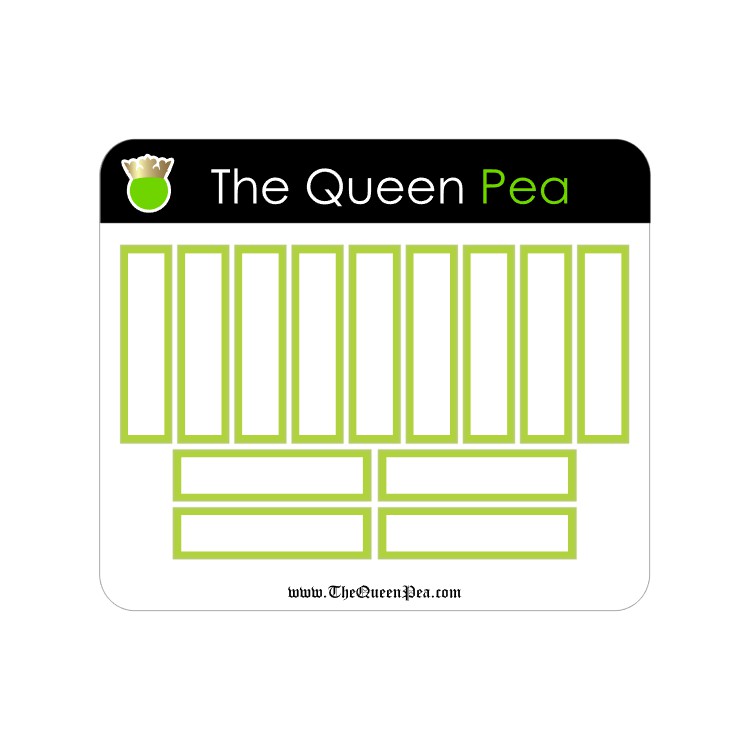 The Signature Color Collection - Hobonichi Cousin Narrow Box Stickers - Green